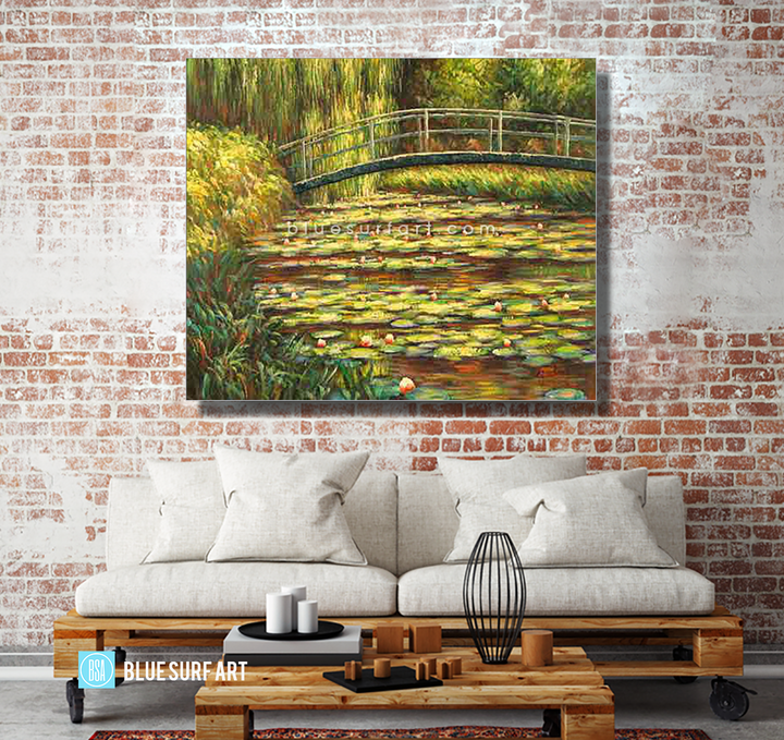 The Water Lily Pond Pink Harmony Reproduction  I  Blue Surf Art 2