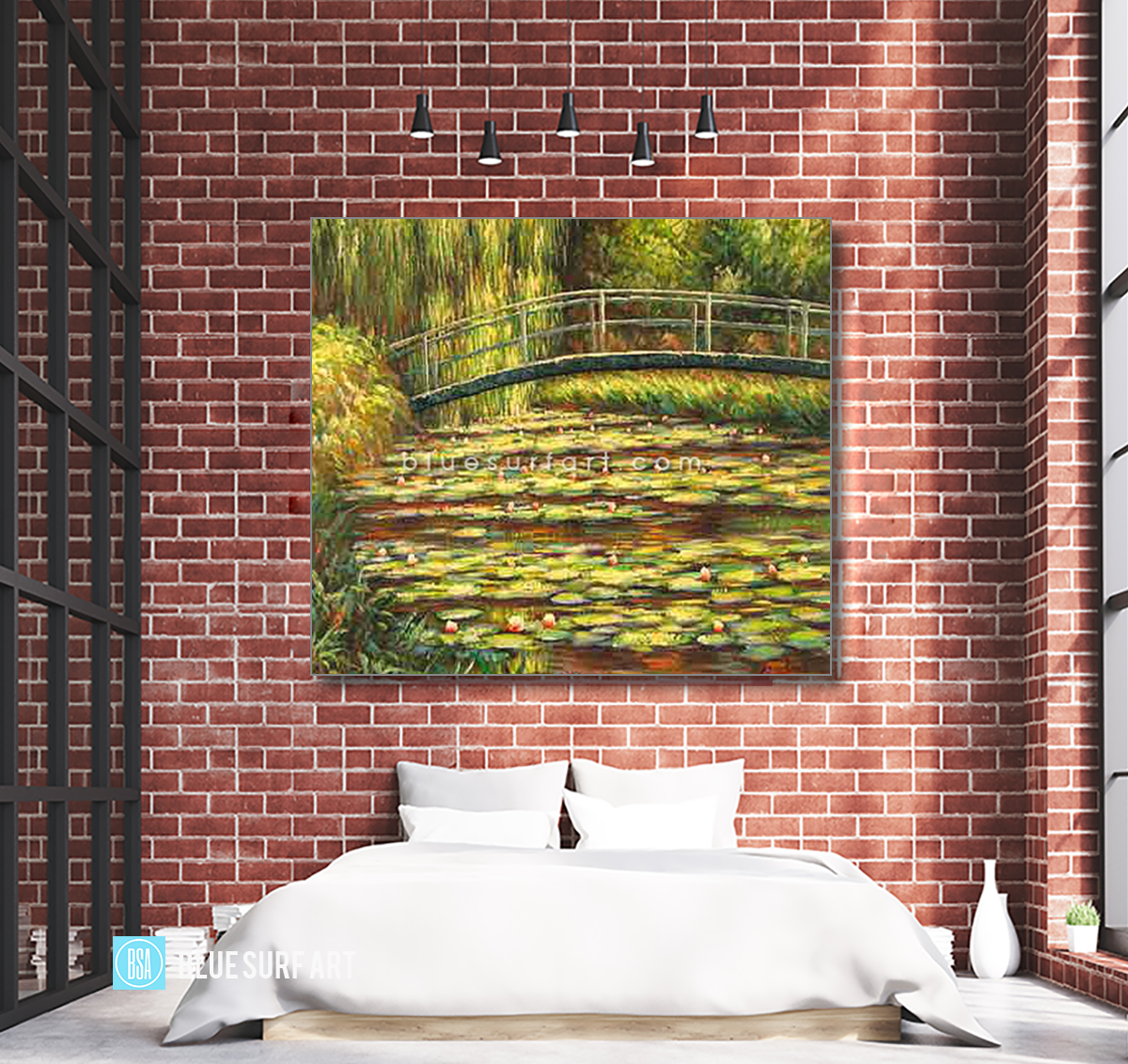 The Water Lily Pond Pink Harmony Reproduction  I  Blue Surf Art 3