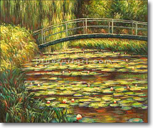 The Water Lily Pond Pink Harmony Reproduction  I  Blue Surf Art