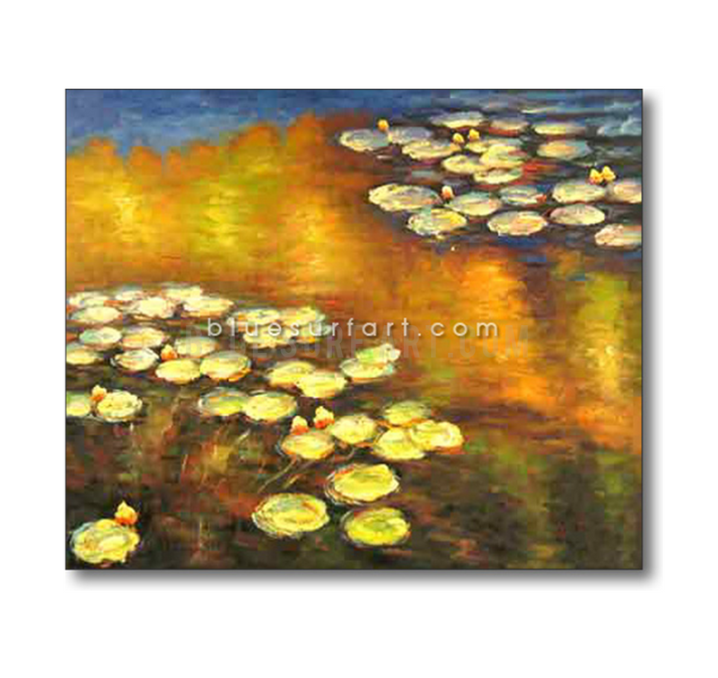 Water Lilies Reproduction  I  Blue Surf Art 4