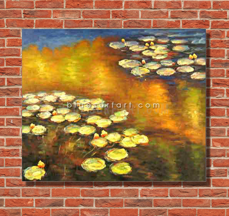 Water Lilies Reproduction  I  Blue Surf Art 1