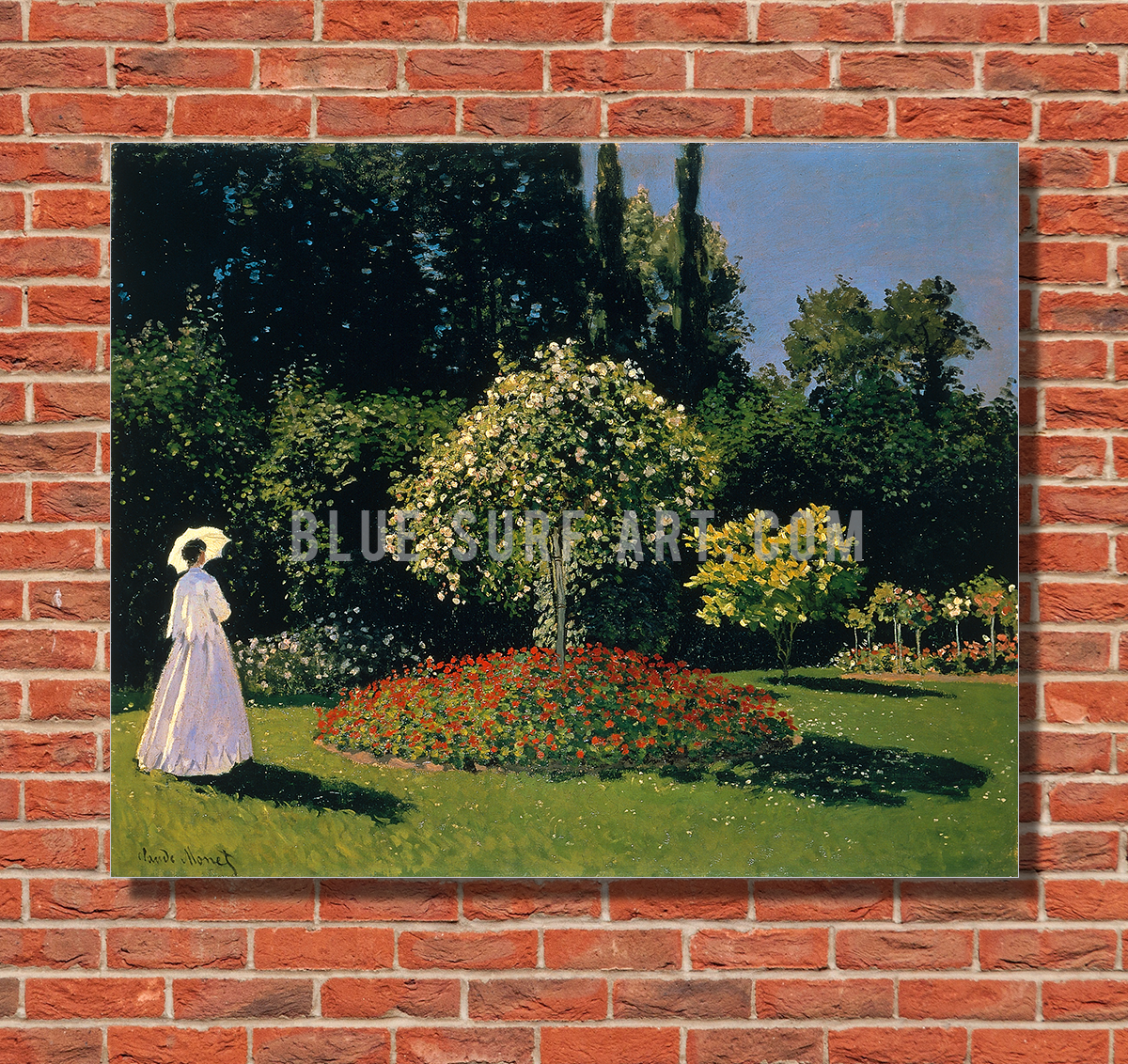 Woman in a Garden, 1867 Reproduction  I  Blue Surf Art 4