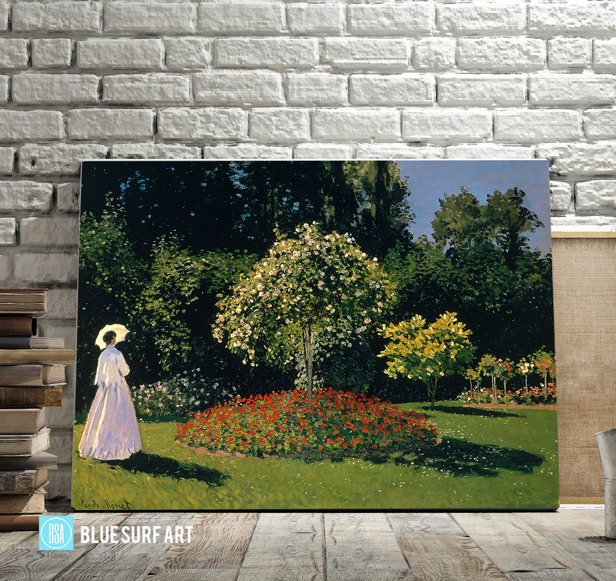 Woman in a Garden, 1867 Reproduction  I  Blue Surf Art 5