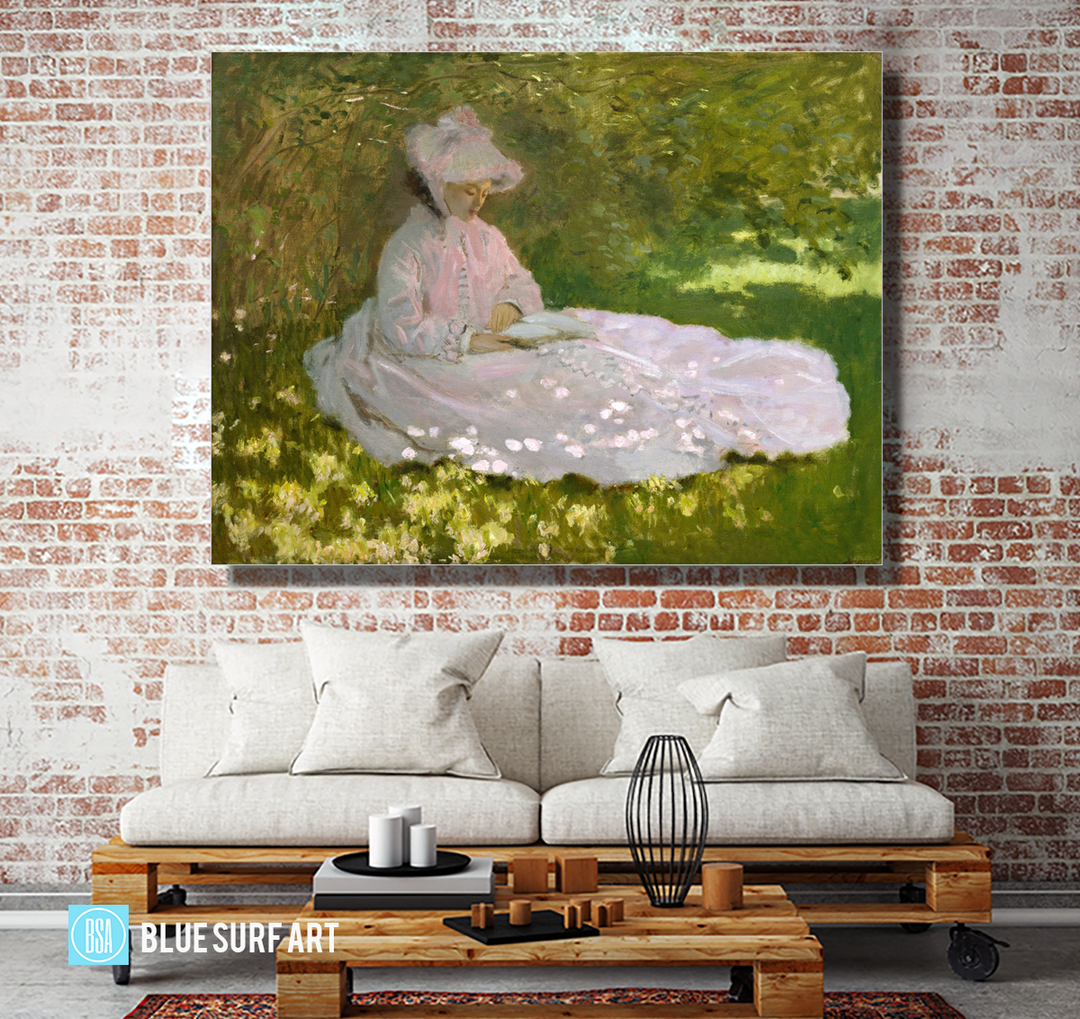 Springtime, 1872. Reproduction Oil Painting on Canvas  I  Blue Surf Art - living room showcase