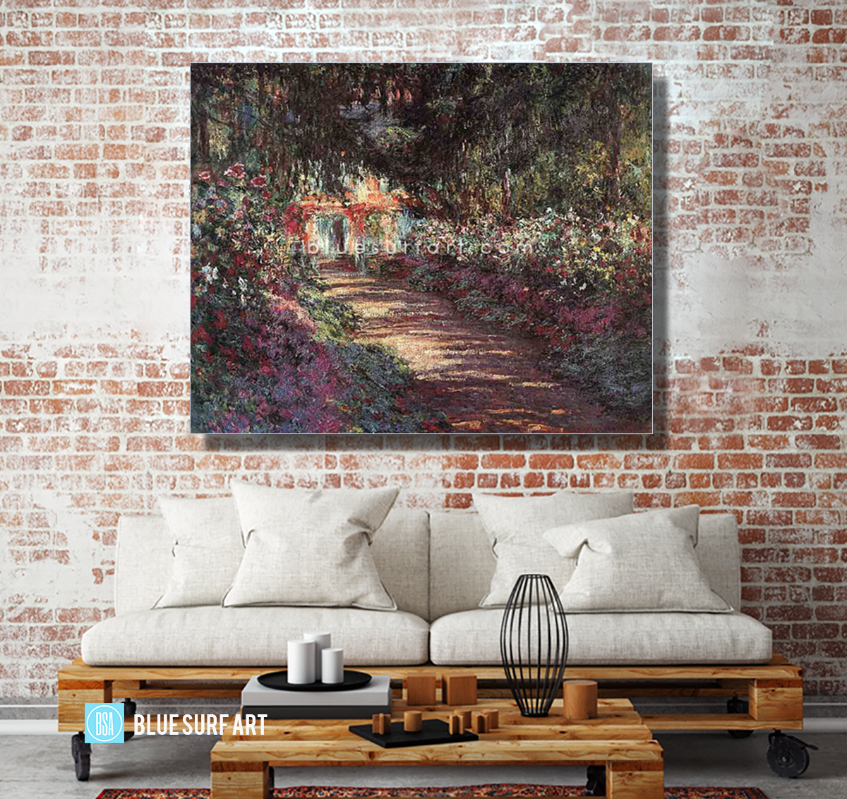 The Garden in Flower Reproduction  I  Blue Surf Art 3