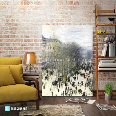 Boulevard des Capucines Reproduction Oil Painting on Canvas - living room