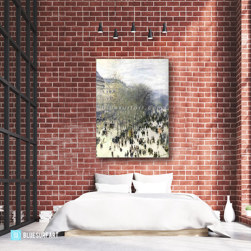 Boulevard des Capucines Reproduction Oil Painting on Canvas - bedroom