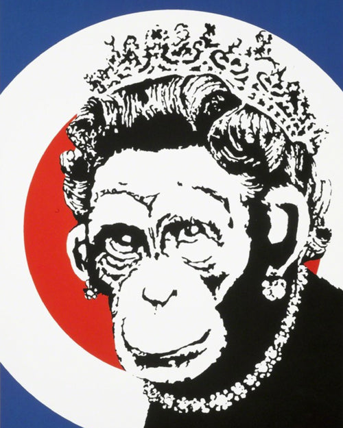Monkey Queen Banksy Original Wall Art Painting 100% Handmade Oil Painting