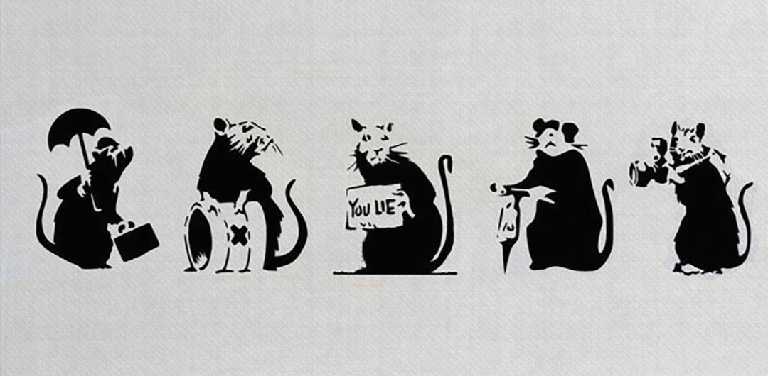 Banksy Five Mouse Animal Street Art Banksy Wall Art Original Handmade Art