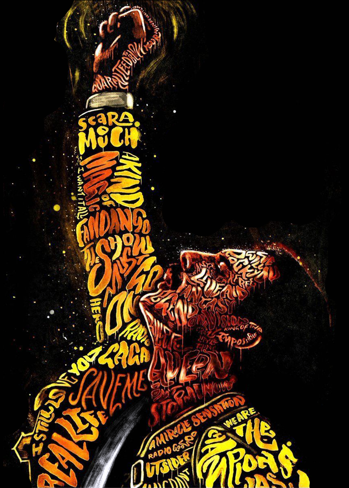Queen Musician Pop Music Wall Art Hand Painting on Canvas Home Decor 1