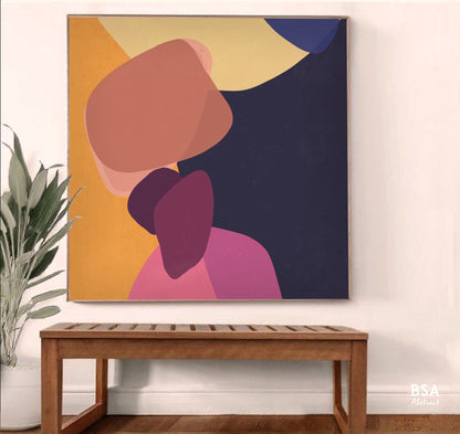 New Colourful Minimalist Modern Wall Art, Abstract Canvas Art Painting - Fora #11. Large Abstract Painting, Modern Abstract Painting, oil hand painting, office wall art, original abstract, textured art, Living room wall art, Modern interior wall art
