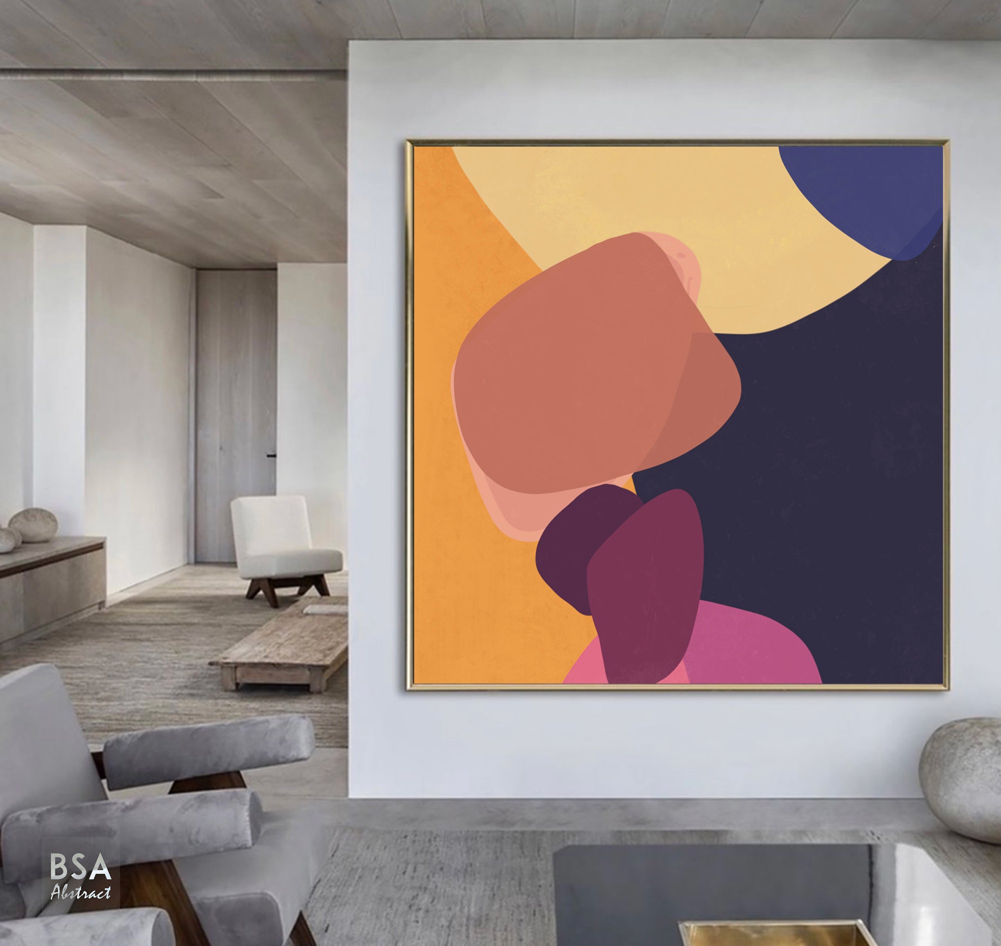 New Colourful Minimalist Modern Wall Art, Abstract Canvas Art Painting - Fora #11. Large Abstract Painting, Modern Abstract Painting, oil hand painting, office wall art, original abstract, textured art, Living room wall art, Modern interior wall art