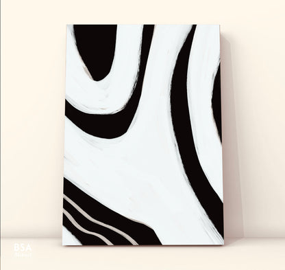 Black & White Minimalist Modern Wall Art, Abstract Canvas Art Painting - Fora #12. Large Abstract Painting, Modern Abstract Painting, oil hand painting, office wall art, original abstract, textured art, Living room wall art, Modern interior wall art