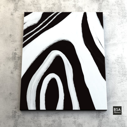 Black & White Minimalist Modern Wall Art, Abstract Canvas Art Painting - Fora #13. Large Abstract Painting, Modern Abstract Painting, oil hand painting, office wall art, original abstract, textured art, Living room wall art, Modern interior wall art