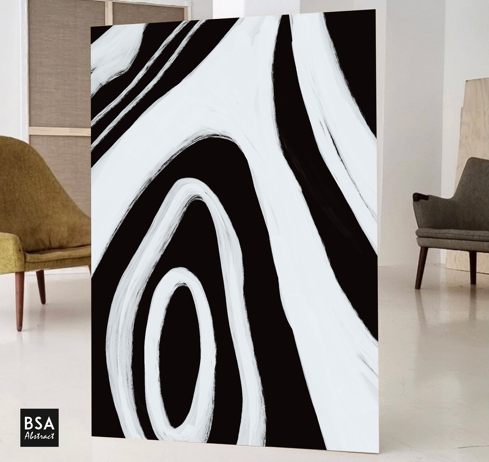 Black & White Minimalist Modern Wall Art, Abstract Canvas Art Painting - Fora #13. Large Abstract Painting, Modern Abstract Painting, oil hand painting, office wall art, original abstract, textured art, Living room wall art, Modern interior wall art