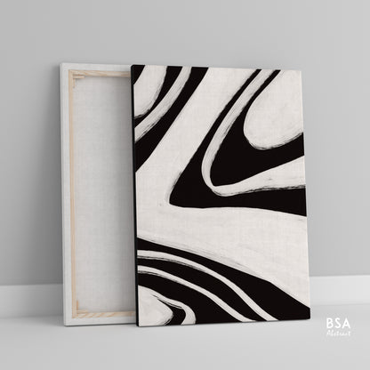 Black & White Minimalist Modern Wall Art, Abstract Canvas Art Painting - Fora #14. Large Abstract Painting, Modern Abstract Painting, oil hand painting, office wall art, original abstract, textured art, Living room wall art, Modern interior wall art
