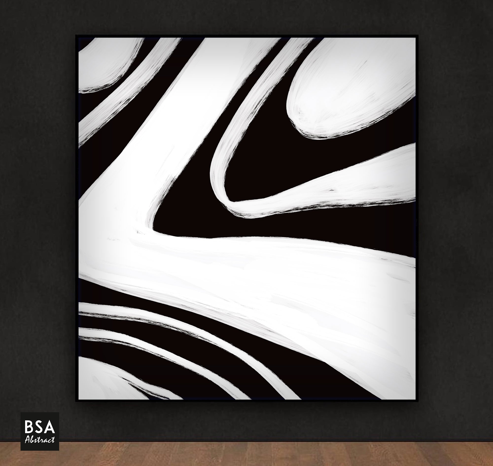 Black & White Minimalist Modern Wall Art, Abstract Canvas Art Painting - Fora #14. Large Abstract Painting, Modern Abstract Painting, oil hand painting, office wall art, original abstract, textured art, Living room wall art, Modern interior wall art
