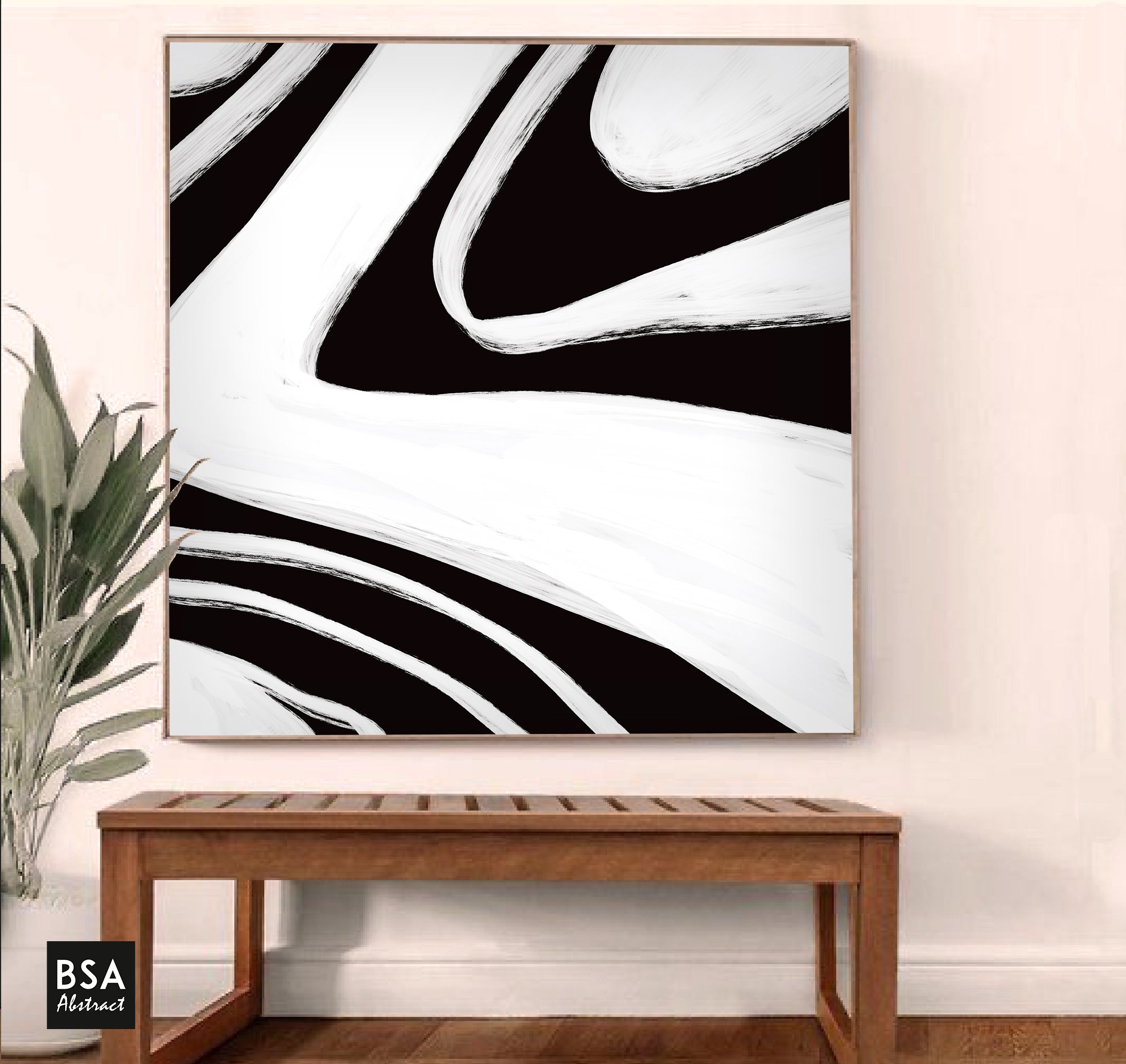 Black & White Minimalist Modern Wall Art, Abstract Canvas Art Painting - Fora #14. Large Abstract Painting, Modern Abstract Painting, oil hand painting, office wall art, original abstract, textured art, Living room wall art, Modern interior wall art