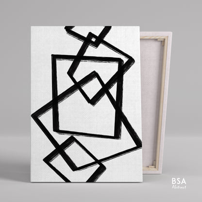 Black & White Geometric Modern Wall Art, Abstract Canvas Art Painting - Fora #15.  Large Abstract Painting, Modern Abstract Painting, oil hand painting, office wall art, original abstract, textured art, Living room wall art, Modern interior wall art
