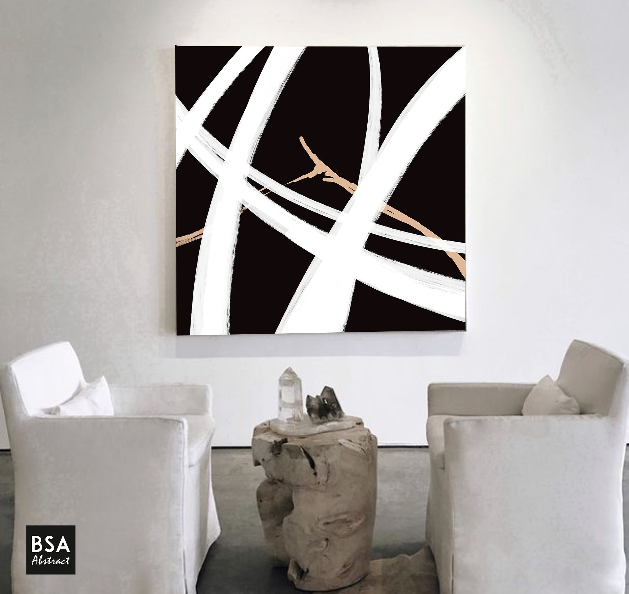 Black & White Modern Wall Art, Abstract Canvas Art Painting - Fora #16. Large Abstract Painting, Modern Abstract Painting, oil hand painting, office wall art, original abstract, textured art, Living room wall art, Modern interior wall art