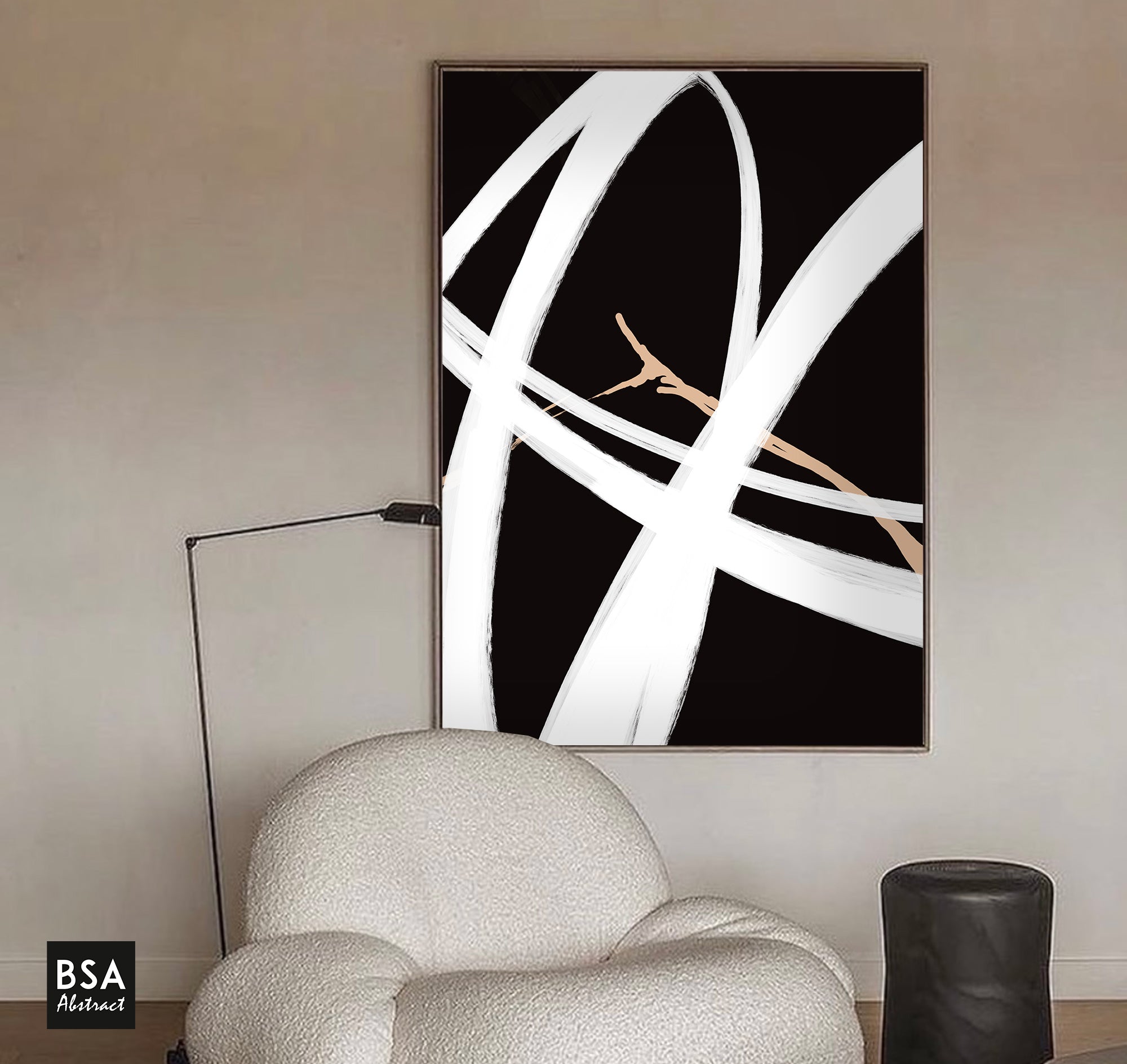 Black & White Modern Wall Art, Abstract Canvas Art Painting - Fora #16. Large Abstract Painting, Modern Abstract Painting, oil hand painting, office wall art, original abstract, textured art, Living room wall art, Modern interior wall art