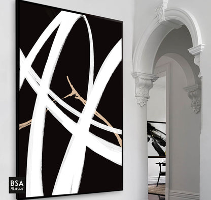 Black & White Modern Wall Art, Abstract Canvas Art Painting - Fora #16. Large Abstract Painting, Modern Abstract Painting, oil hand painting, office wall art, original abstract, textured art, Living room wall art, Modern interior wall art