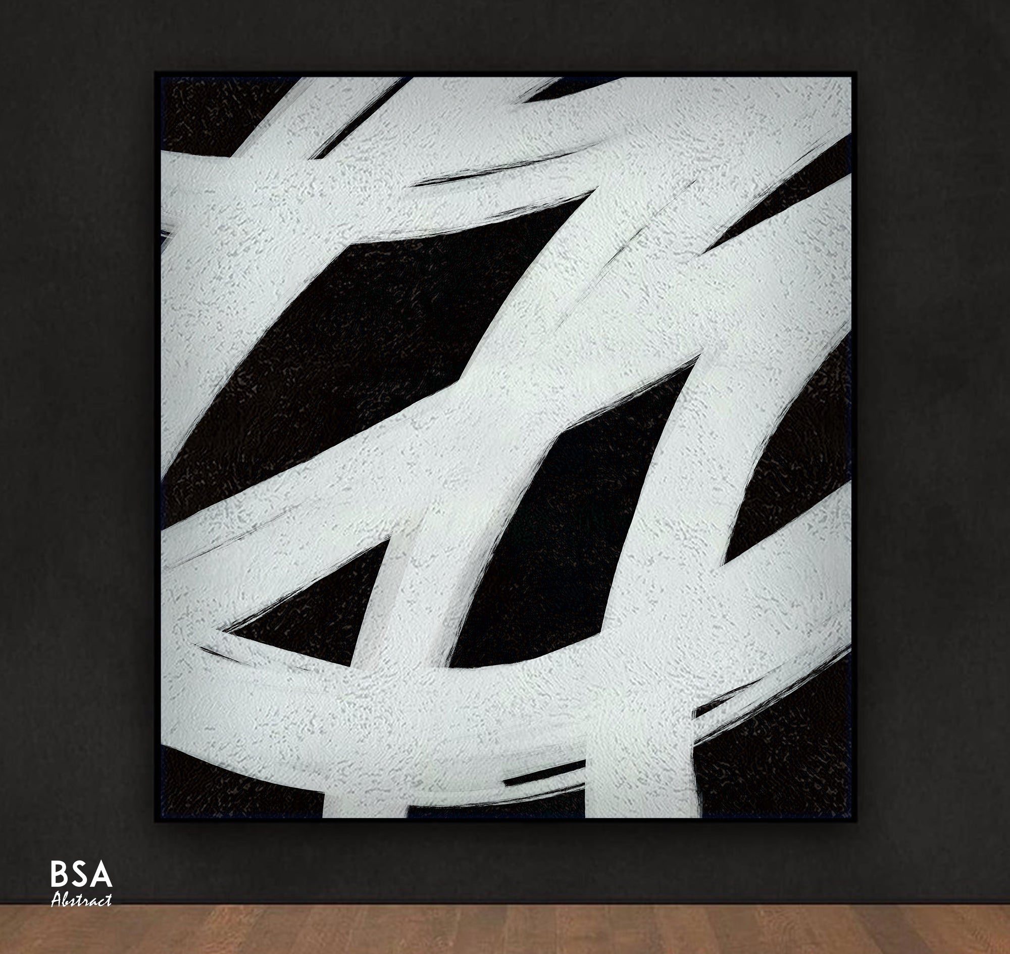 Black & White Modern Wall Art, Abstract Canvas Art Painting - Fora #18. Large Abstract Painting, Modern Abstract Painting, oil hand painting, office wall art, original abstract, textured art, Living room wall art, Modern interior wall art