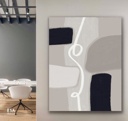 Minimalist Modern Wall Art, Abstract Canvas Art Painting - Fora #22. Large Abstract Painting, Modern Abstract Painting, oil hand painting, office wall art, original abstract, textured art, Living room wall art, Modern interior wall art
