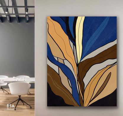 Floral Minimalist Modern Wall Art, Abstract Canvas Art Painting - Fora #25. Large Abstract Painting, Modern Abstract Painting, oil hand painting, office wall art, original abstract, textured art, Living room wall art, Modern interior wall art