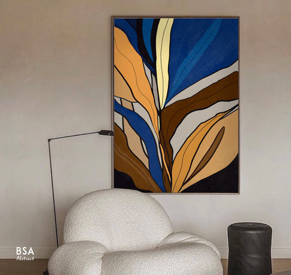 Floral Minimalist Modern Wall Art, Abstract Canvas Art Painting - Fora #25. Large Abstract Painting, Modern Abstract Painting, oil hand painting, office wall art, original abstract, textured art, Living room wall art, Modern interior wall art