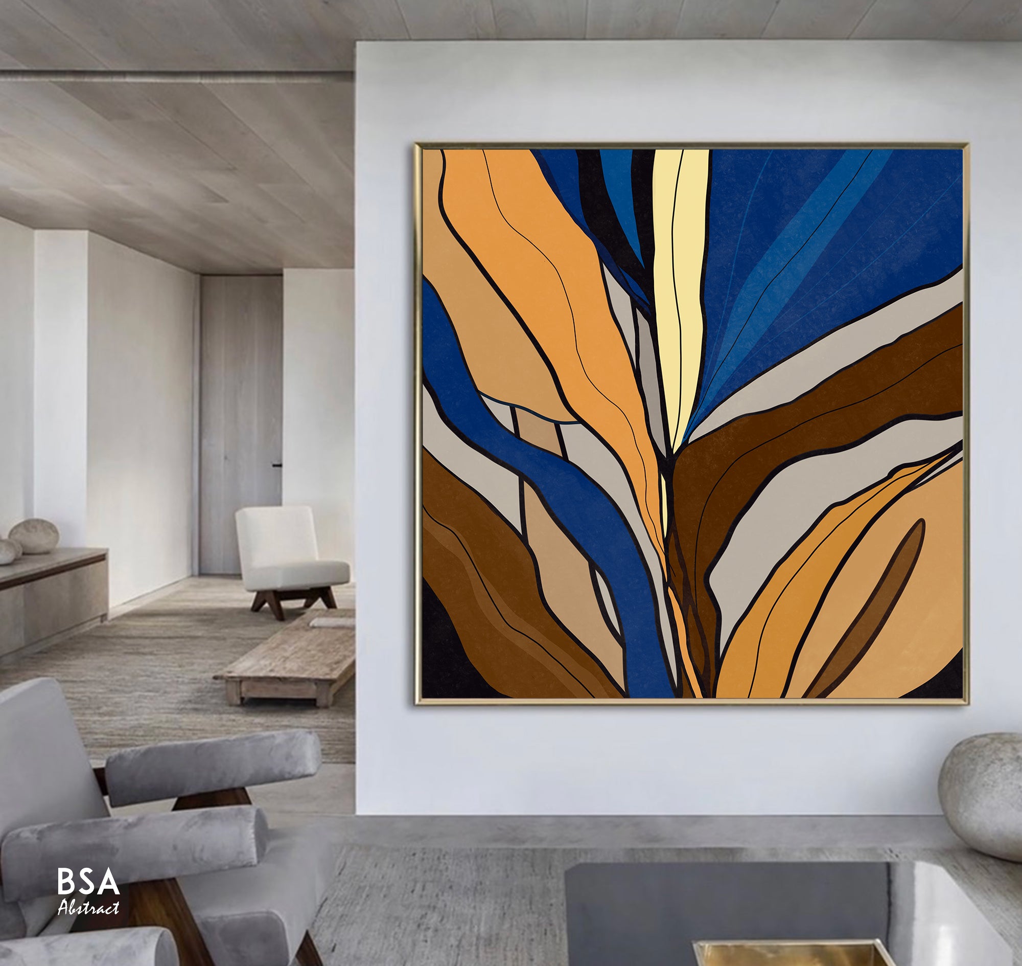 Floral Minimalist Modern Wall Art, Abstract Canvas Art Painting - Fora #25. Large Abstract Painting, Modern Abstract Painting, oil hand painting, office wall art, original abstract, textured art, Living room wall art, Modern interior wall art