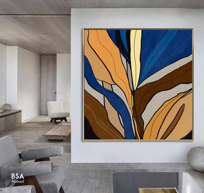 Floral Minimalist Modern Wall Art, Abstract Canvas Art Painting - Fora #25. Large Abstract Painting, Modern Abstract Painting, oil hand painting, office wall art, original abstract, textured art, Living room wall art, Modern interior wall art