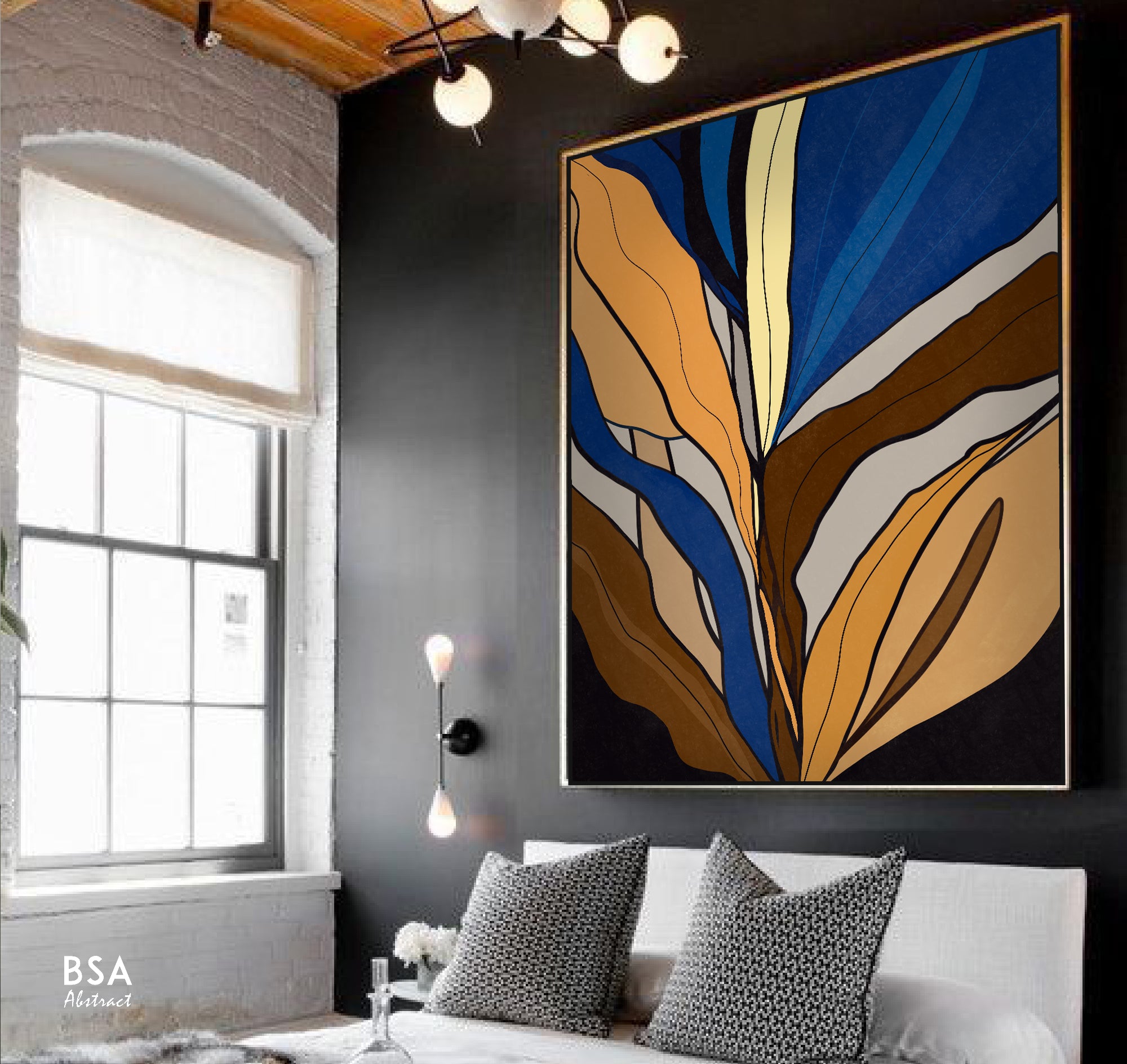 Floral Minimalist Modern Wall Art, Abstract Canvas Art Painting - Fora #25. Large Abstract Painting, Modern Abstract Painting, oil hand painting, office wall art, original abstract, textured art, Living room wall art, Modern interior wall art