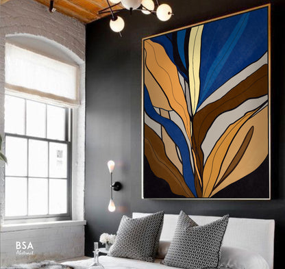 Floral Minimalist Modern Wall Art, Abstract Canvas Art Painting - Fora #25. Large Abstract Painting, Modern Abstract Painting, oil hand painting, office wall art, original abstract, textured art, Living room wall art, Modern interior wall art