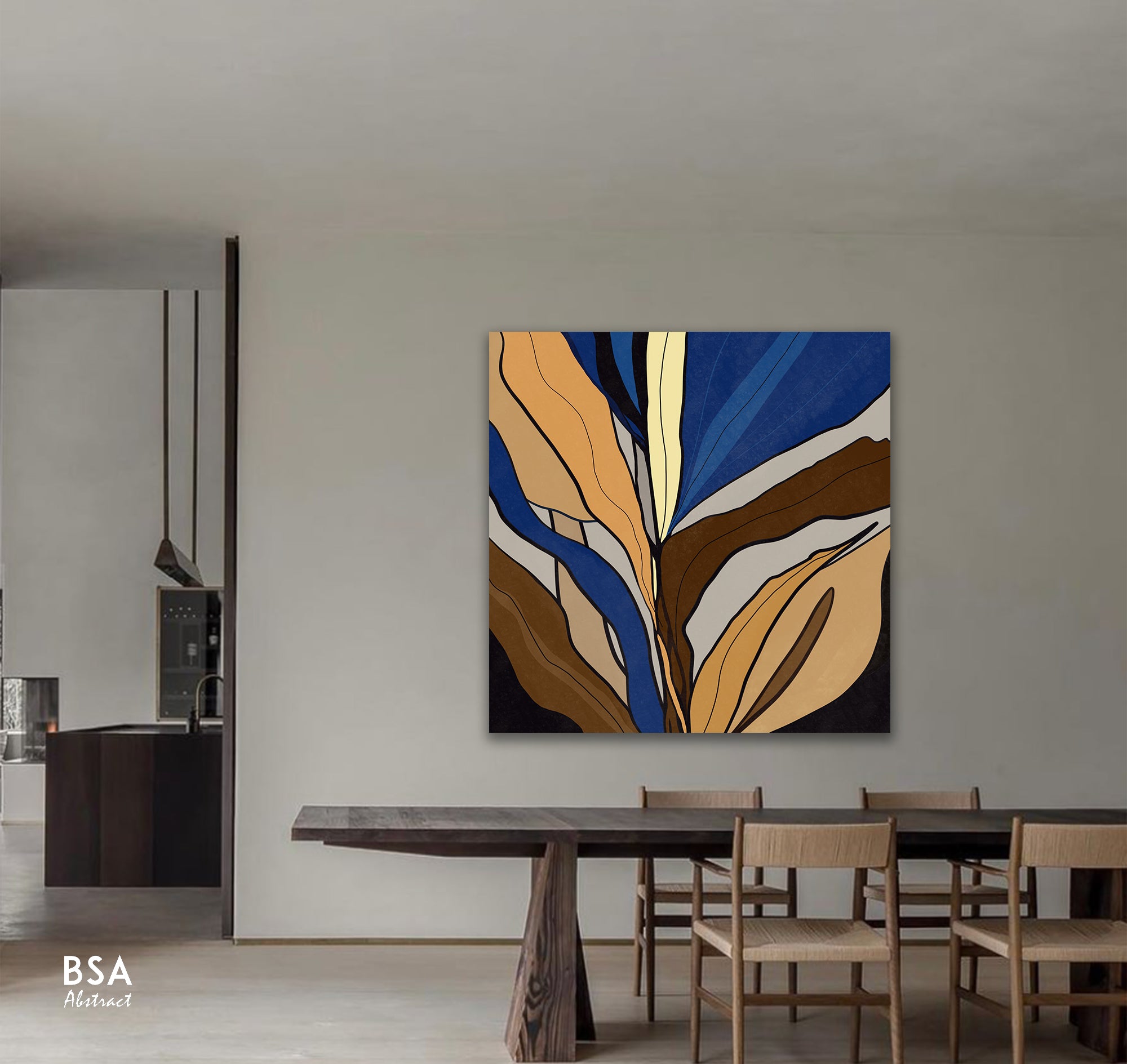 Floral Minimalist Modern Wall Art, Abstract Canvas Art Painting - Fora #25. Large Abstract Painting, Modern Abstract Painting, oil hand painting, office wall art, original abstract, textured art, Living room wall art, Modern interior wall art