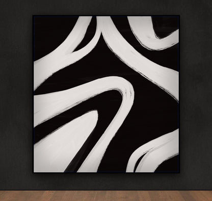 Minimalist Modern Abstract Wall Art - Fora #3, abstract wall art, black and white wall art, big canvas art