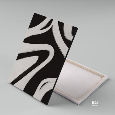 Minimalist Modern Abstract Wall Art - Fora #3, abstract wall art, black and white wall art, big canvas art