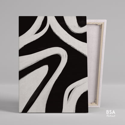 Minimalist Modern Abstract Wall Art - Fora #3, abstract wall art, black and white wall art, big canvas art