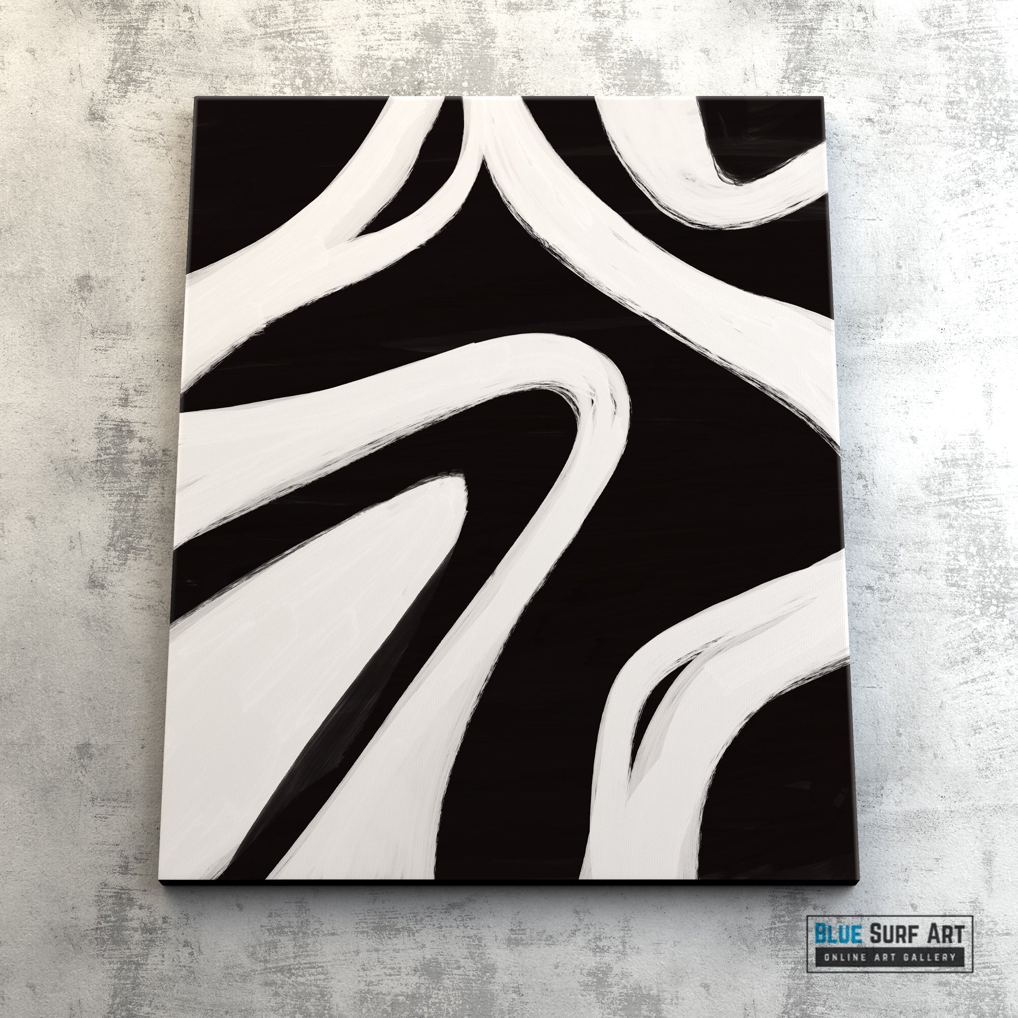 Minimalist Modern Abstract Wall Art - Fora #3, abstract wall art, black and white wall art, big canvas art