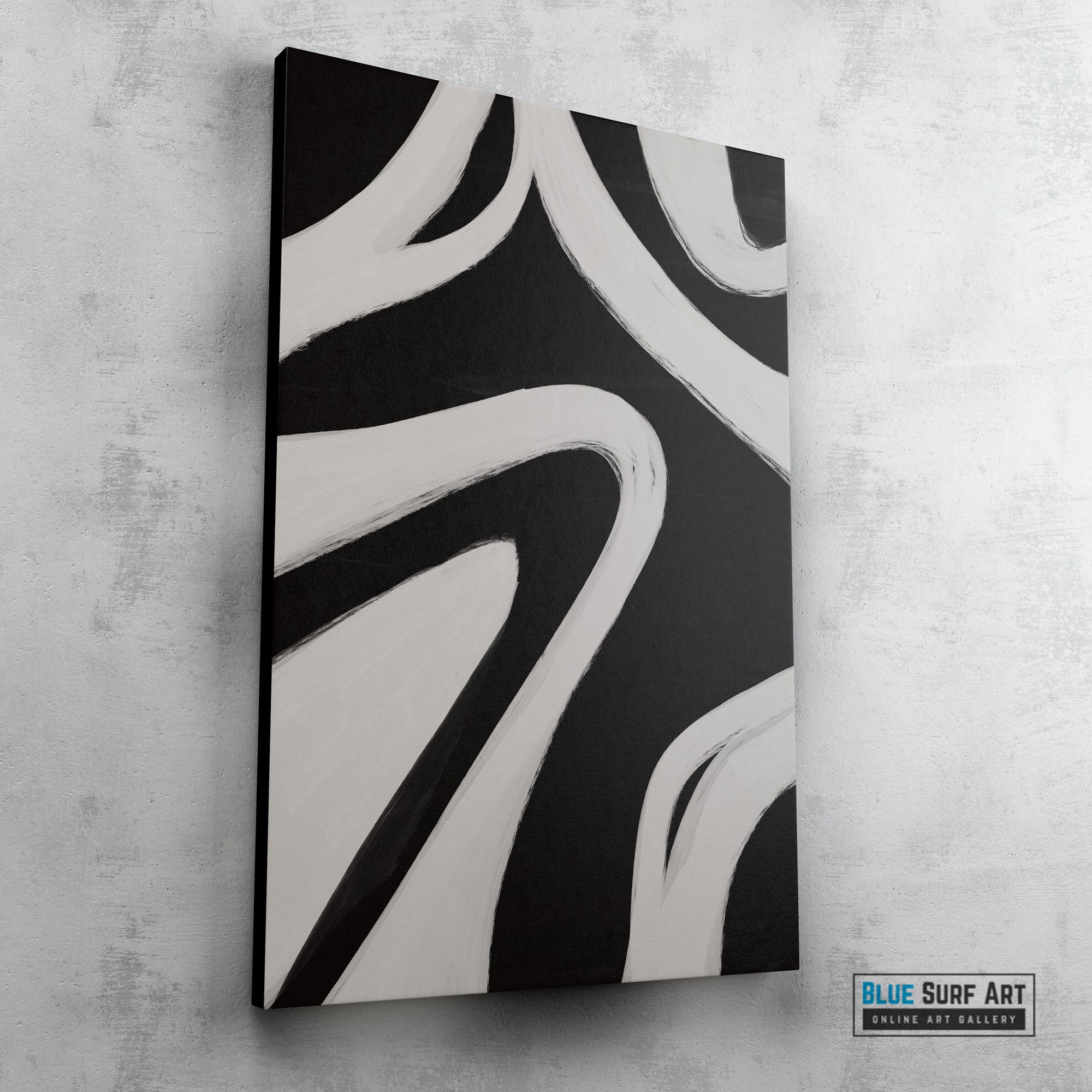 Minimalist Modern Abstract Wall Art - Fora #3, abstract wall art, black and white wall art, big canvas art