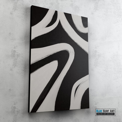 Minimalist Modern Abstract Wall Art - Fora #3, abstract wall art, black and white wall art, big canvas art