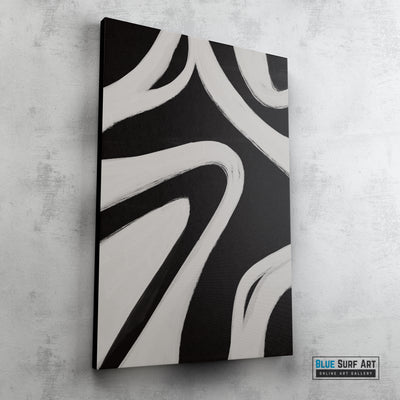 Minimalist Modern Abstract Wall Art - Fora #3, abstract wall art, black and white wall art, big canvas art