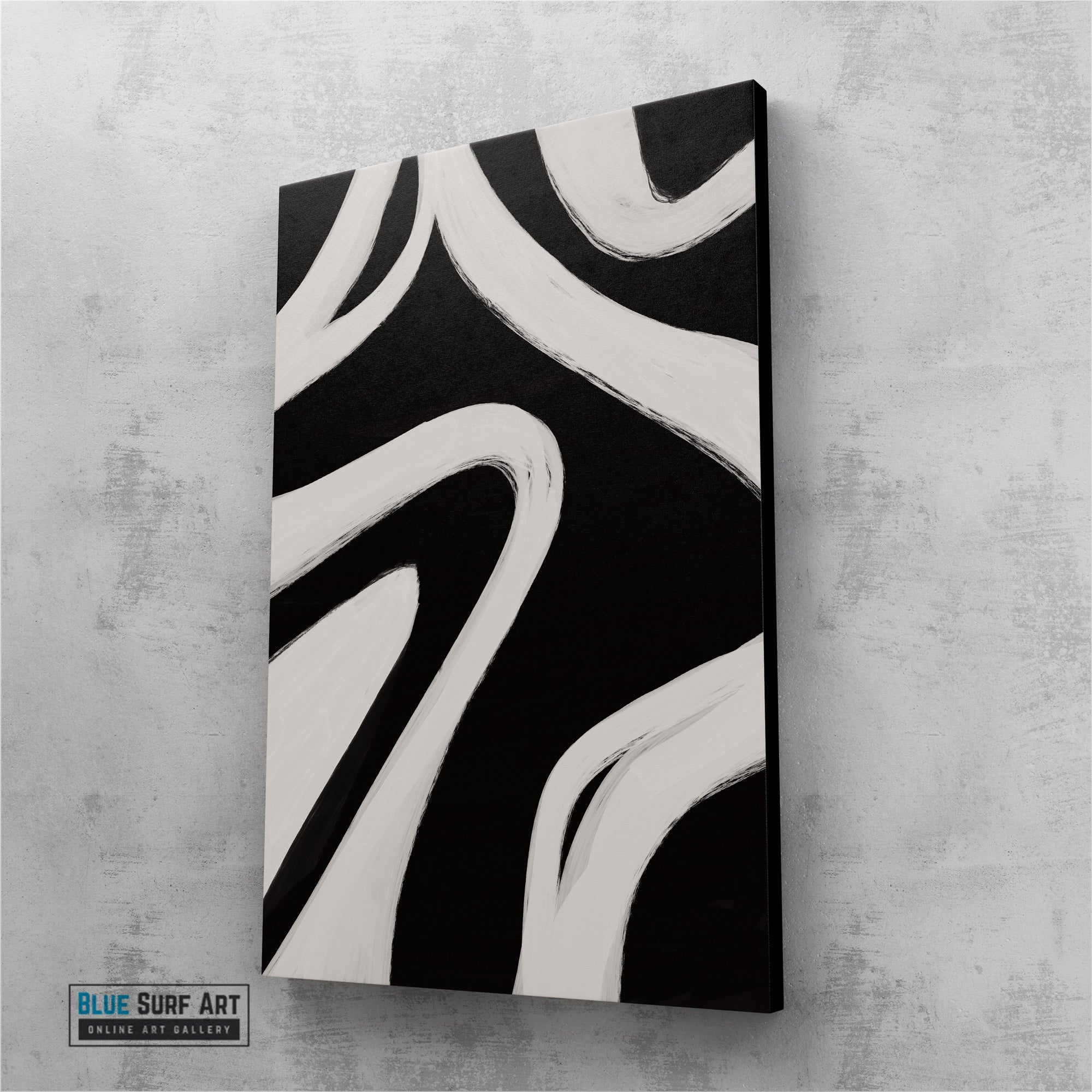 Minimalist Modern Abstract Wall Art - Fora #3, abstract wall art, black and white wall art, big canvas art