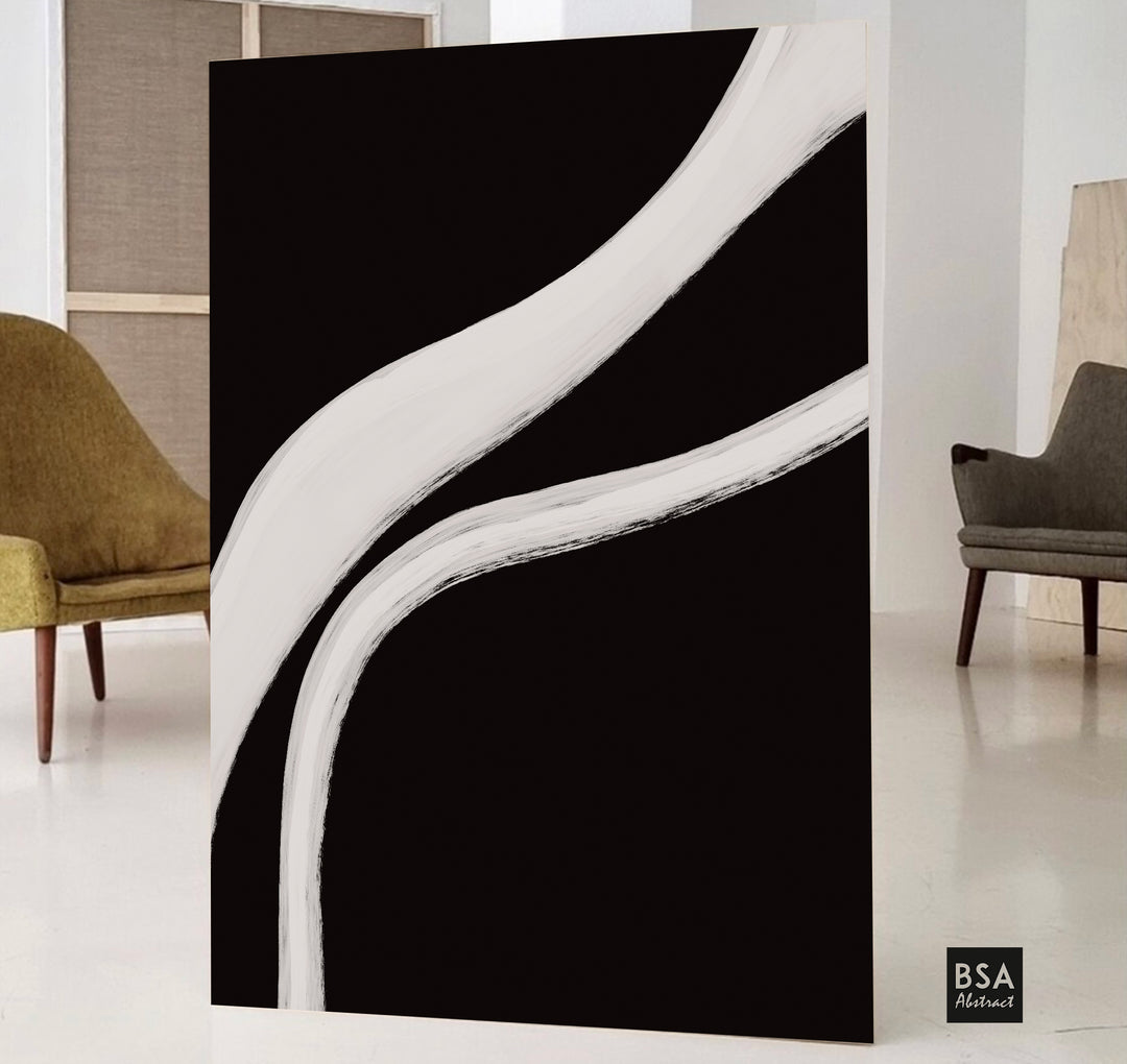 Minimalist Black & White Modern Abstract Wall Art - Fora #5. Large Abstract Painting, Modern Abstract Painting, oil hand painting, office wall art, original abstract, textured art, Living room wall art