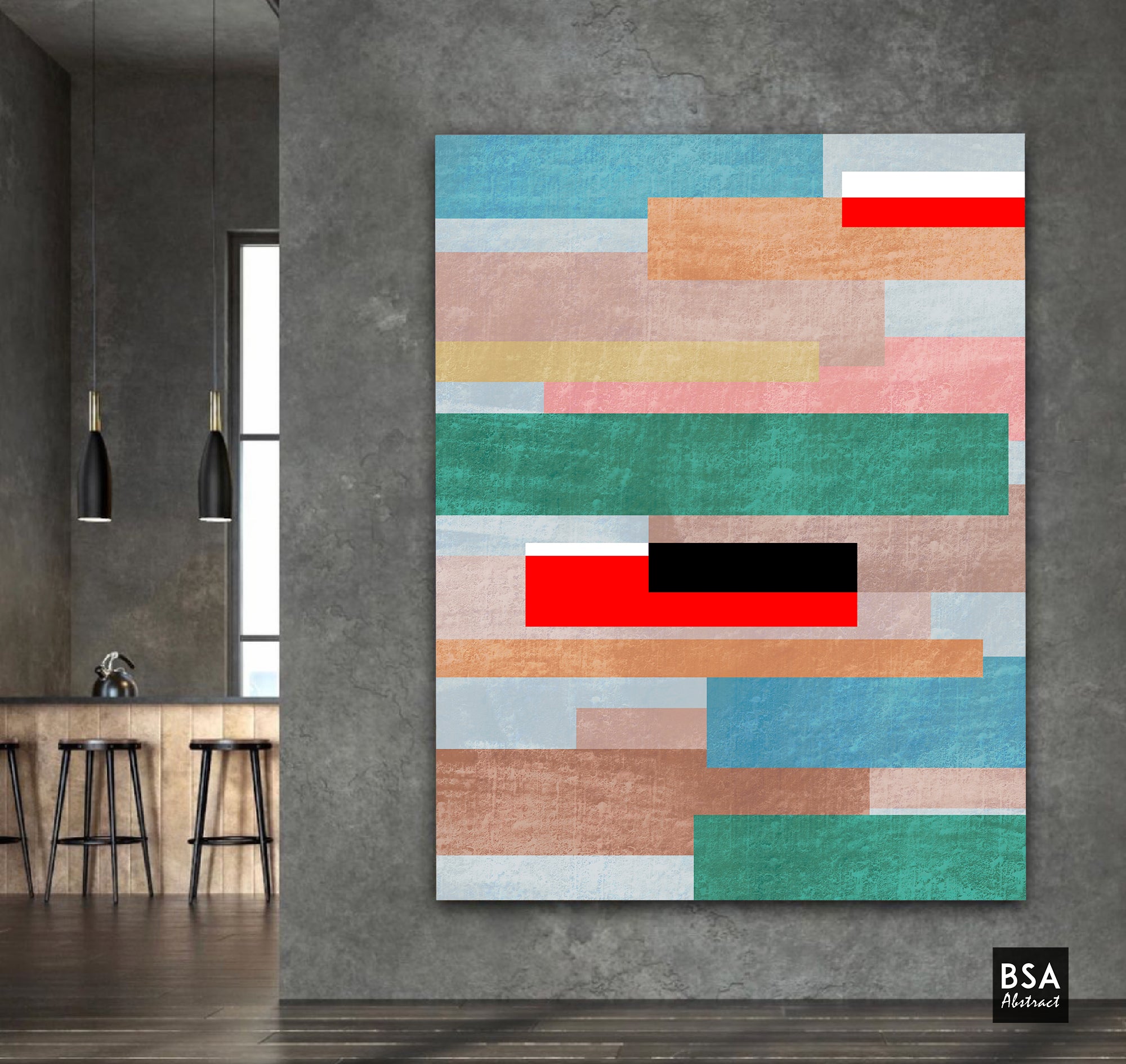 Geometric Modern Art, Abstract Canvas Art Painting - Fora #6. Large Abstract Painting, Modern Abstract Painting, oil hand painting, office wall art, original abstract, textured art, Living room wall art, Modern interior wall art