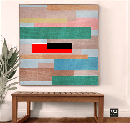 Geometric Modern Art, Abstract Canvas Art Painting - Fora #6. Large Abstract Painting, Modern Abstract Painting, oil hand painting, office wall art, original abstract, textured art, Living room wall art, Modern interior wall art
