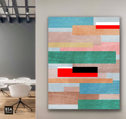 Geometric Modern Art, Abstract Canvas Art Painting - Fora #6. Large Abstract Painting, Modern Abstract Painting, oil hand painting, office wall art, original abstract, textured art, Living room wall art, Modern interior wall art