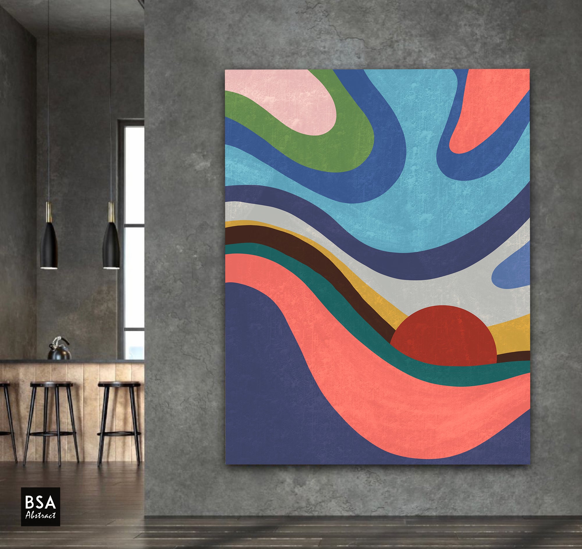 Colourful Modern Wall Art, Abstract Canvas Art Painting - Fora #7. Large Abstract Painting, Modern Abstract Painting, oil hand painting, office wall art, original abstract, textured art, Living room wall art, Modern interior wall art