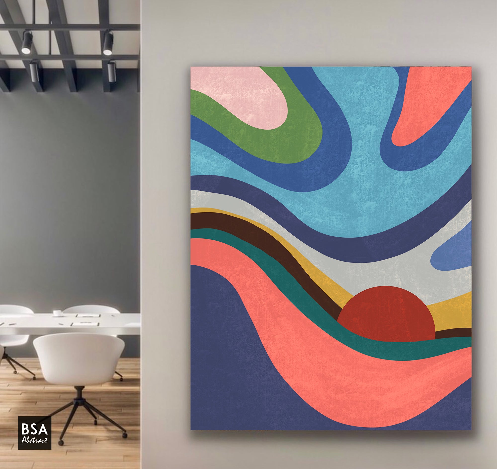Colourful Modern Wall Art, Abstract Canvas Art Painting - Fora #7. Large Abstract Painting, Modern Abstract Painting, oil hand painting, office wall art, original abstract, textured art, Living room wall art, Modern interior wall art