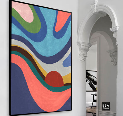Colourful Modern Wall Art, Abstract Canvas Art Painting - Fora #7. Large Abstract Painting, Modern Abstract Painting, oil hand painting, office wall art, original abstract, textured art, Living room wall art, Modern interior wall art